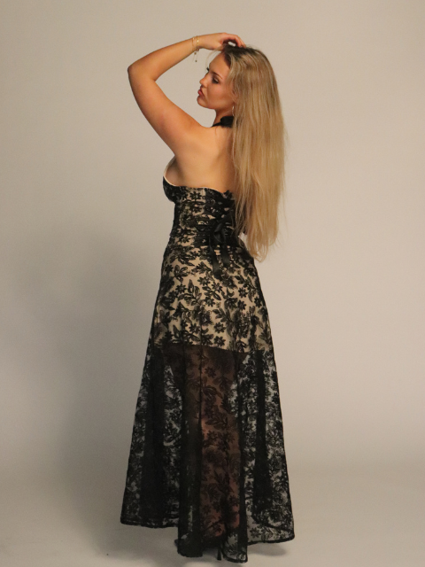 Arabella Lace Maxi Dress - Black Lace