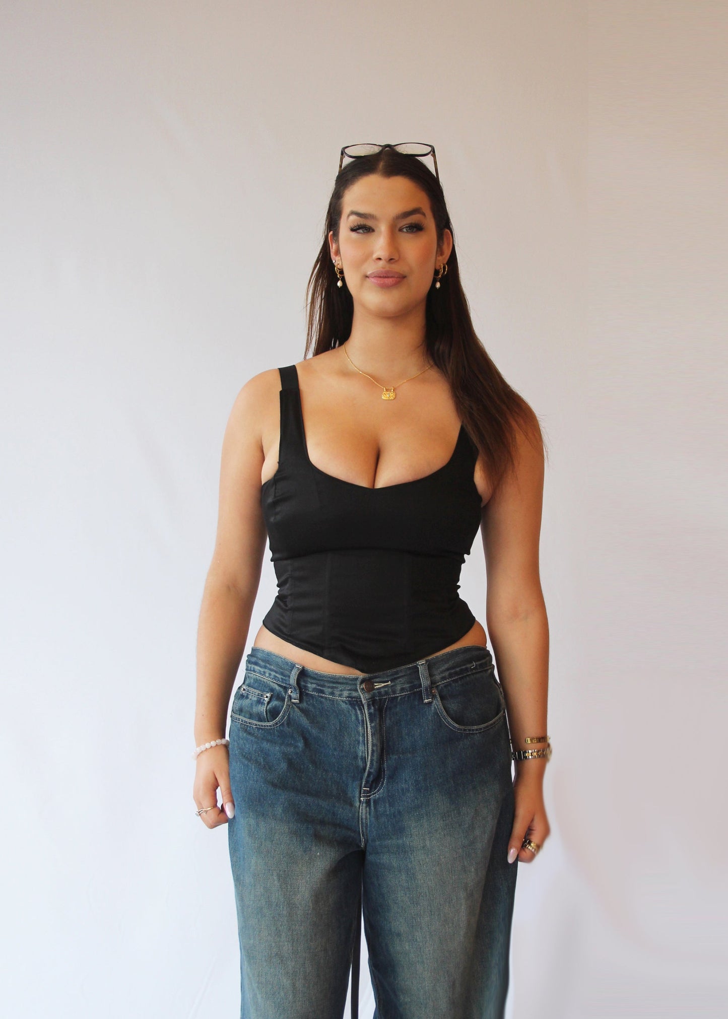 Corset Vest Sateen solid colours