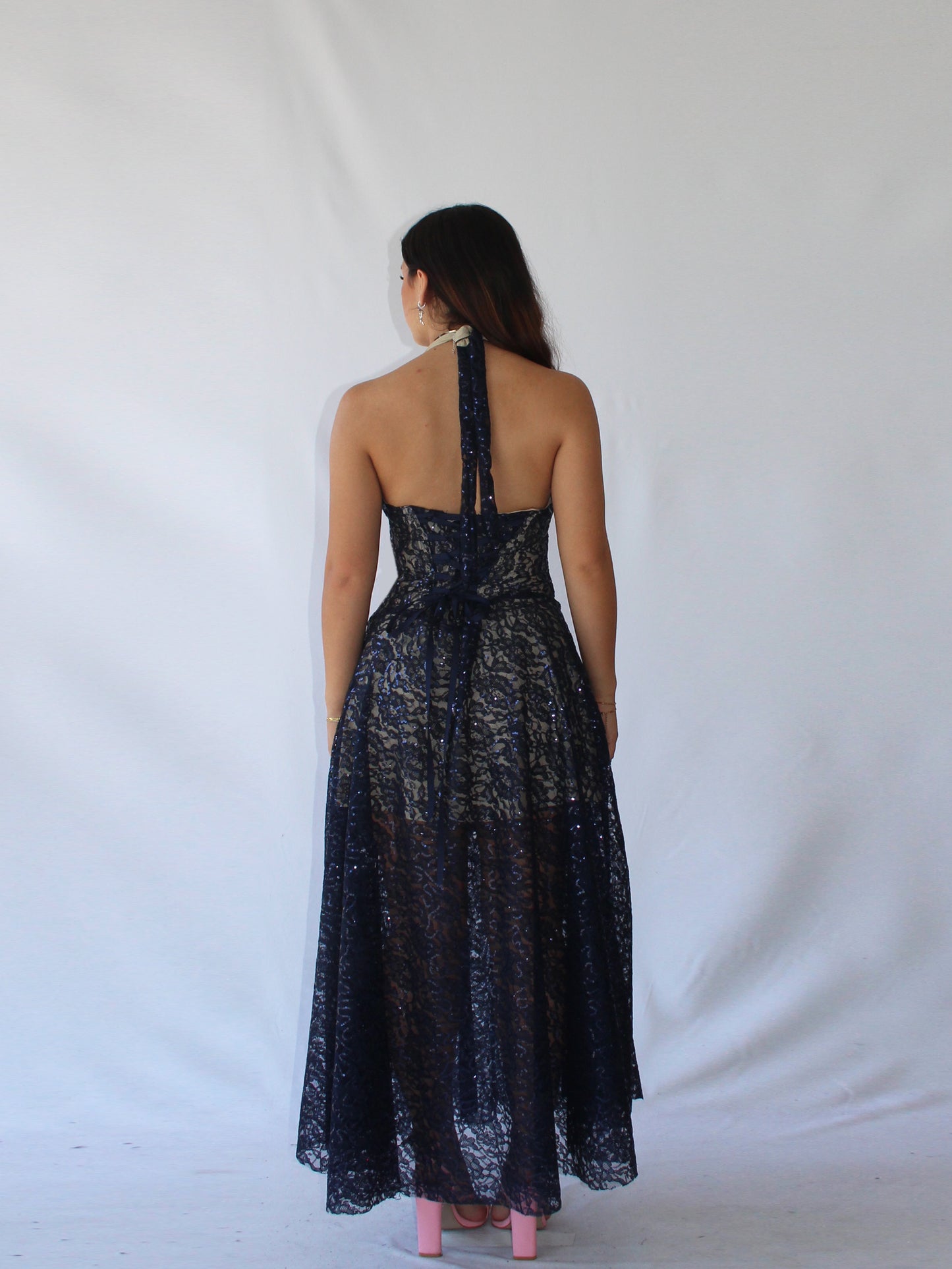 Arabella Lace Maxi Dress - Black Lace