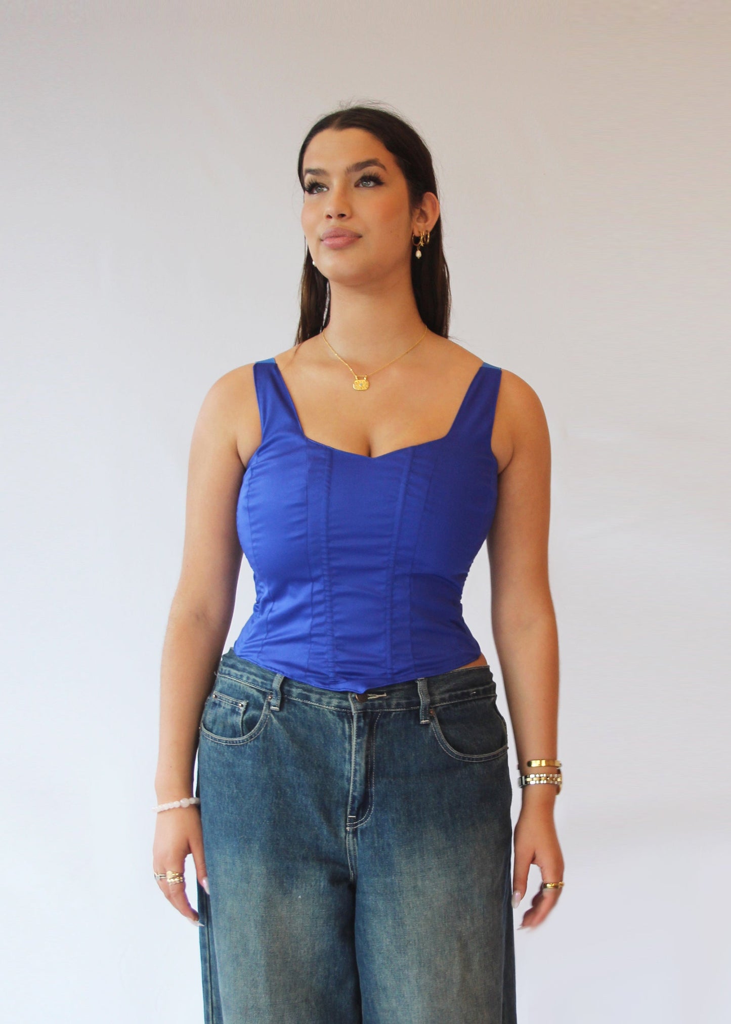 Corset Vest Sateen solid colours