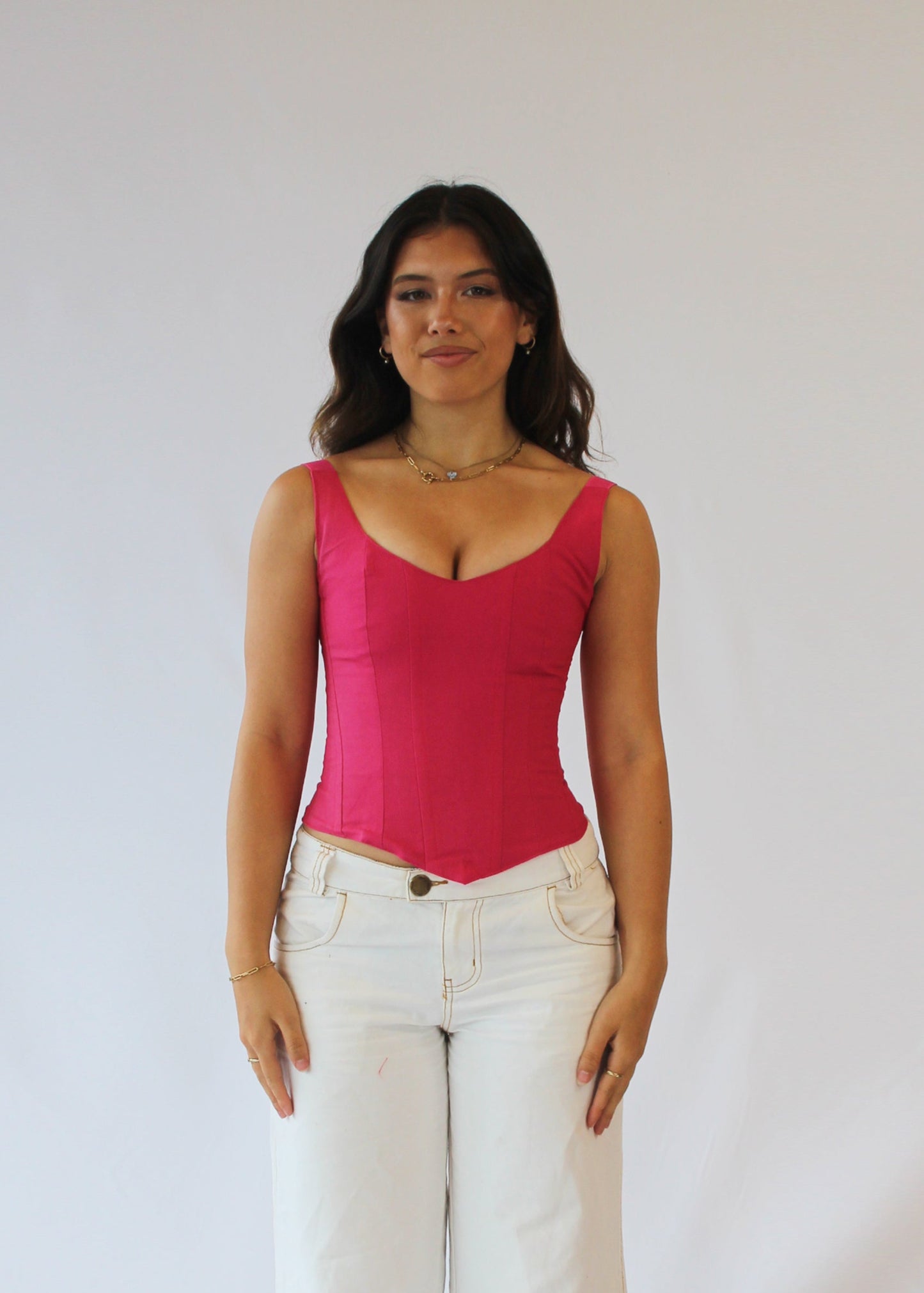 Corset Vest Sateen solid colours