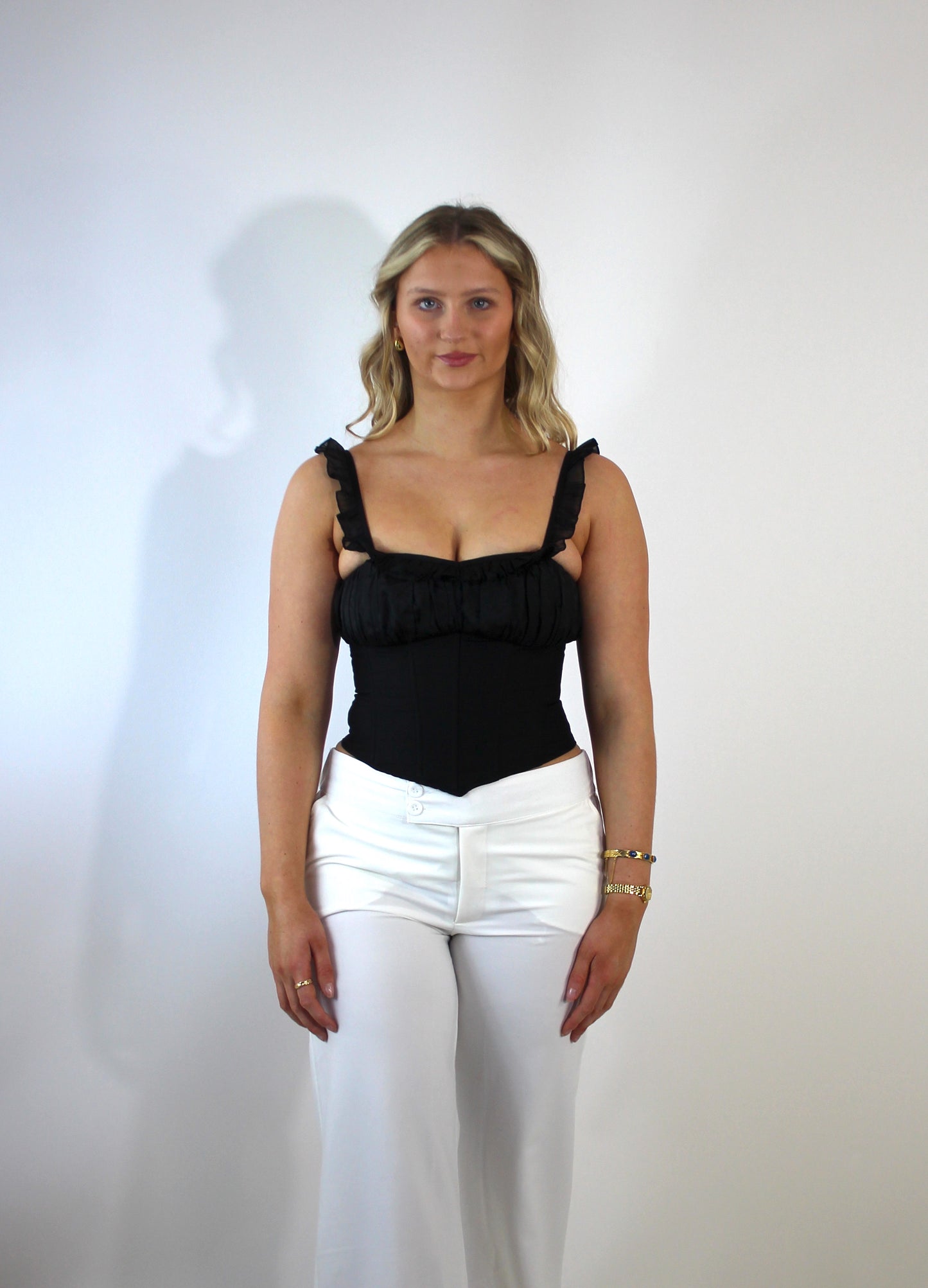 Lacey top White | Black | Red