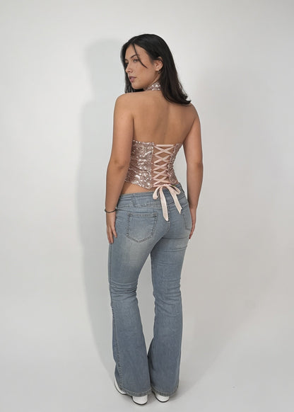 Luna Top - Pink sequin