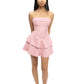 strapless mini rara dress dusty pink