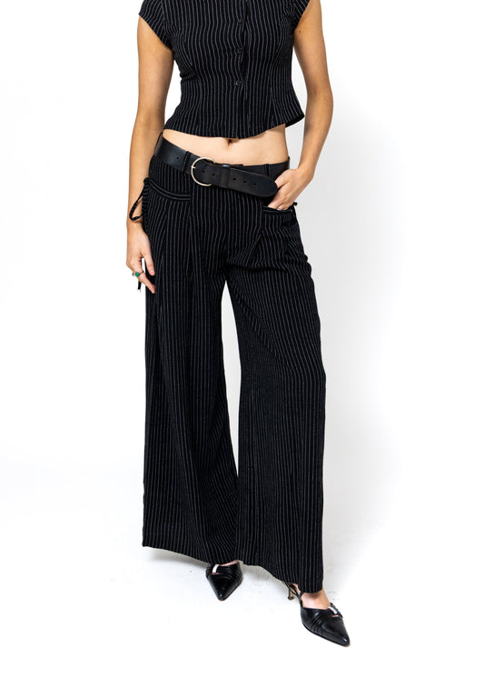 Chloe Pants - Black Pinstripe