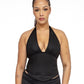 halter top with lace-up back, made in Melbourne
