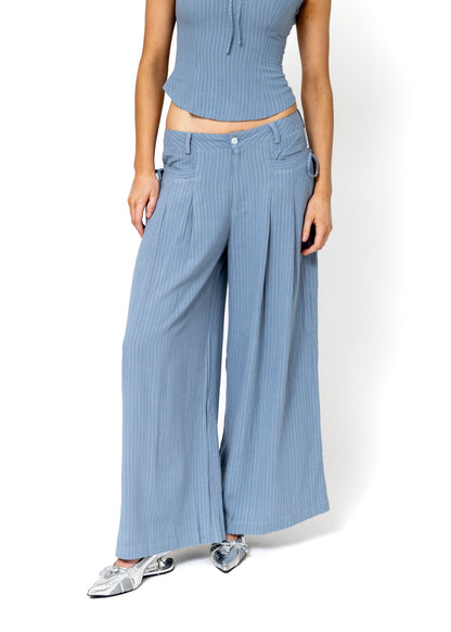 Chloe Pants - Blue Pinstripe