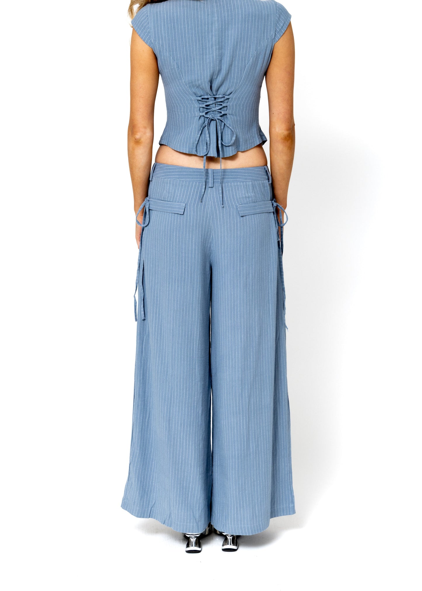 Chloe Pants - Blue Pinstripe