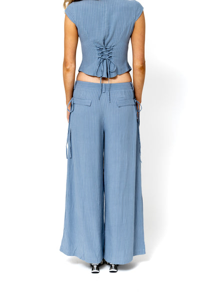Chloe Pants - Blue Pinstripe