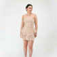 Strapless mini corset dress in Gingham