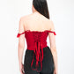 Lacey top - White | Black | Red
