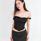 Lacey top - White | Black | Red