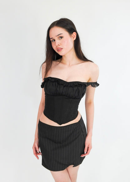 Lacey top - White | Black | Red