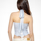 halter top with lace-up back, made in Melbourne