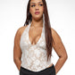 halter top with lace-up back, made in Melbourne