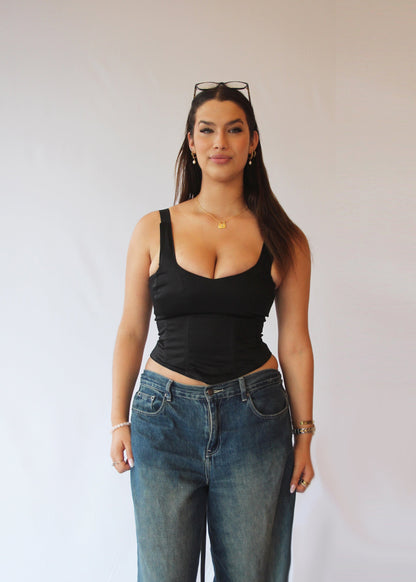Corset Vest Sateen solid colours