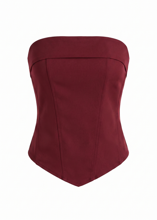 Corset Strapless Red Wine