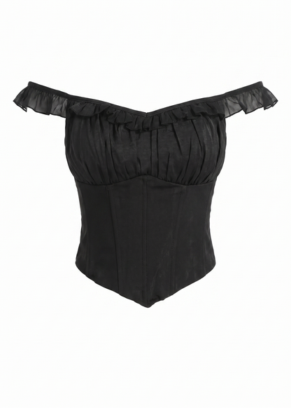 Lacey top - White | Black | Red