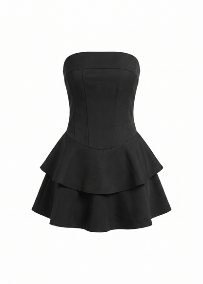 strapless mini rara dress - Black