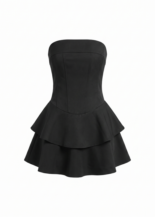strapless mini rara dress - Black