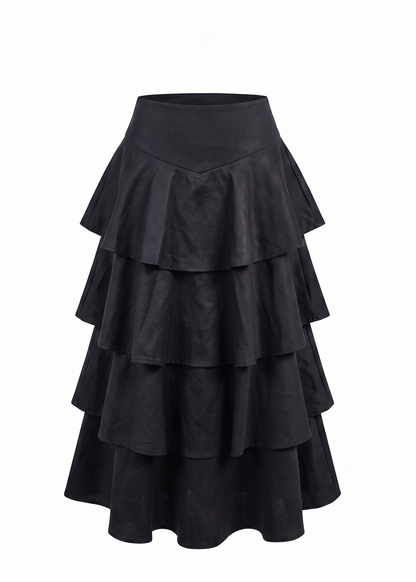 Layered Maxi Skirt Black