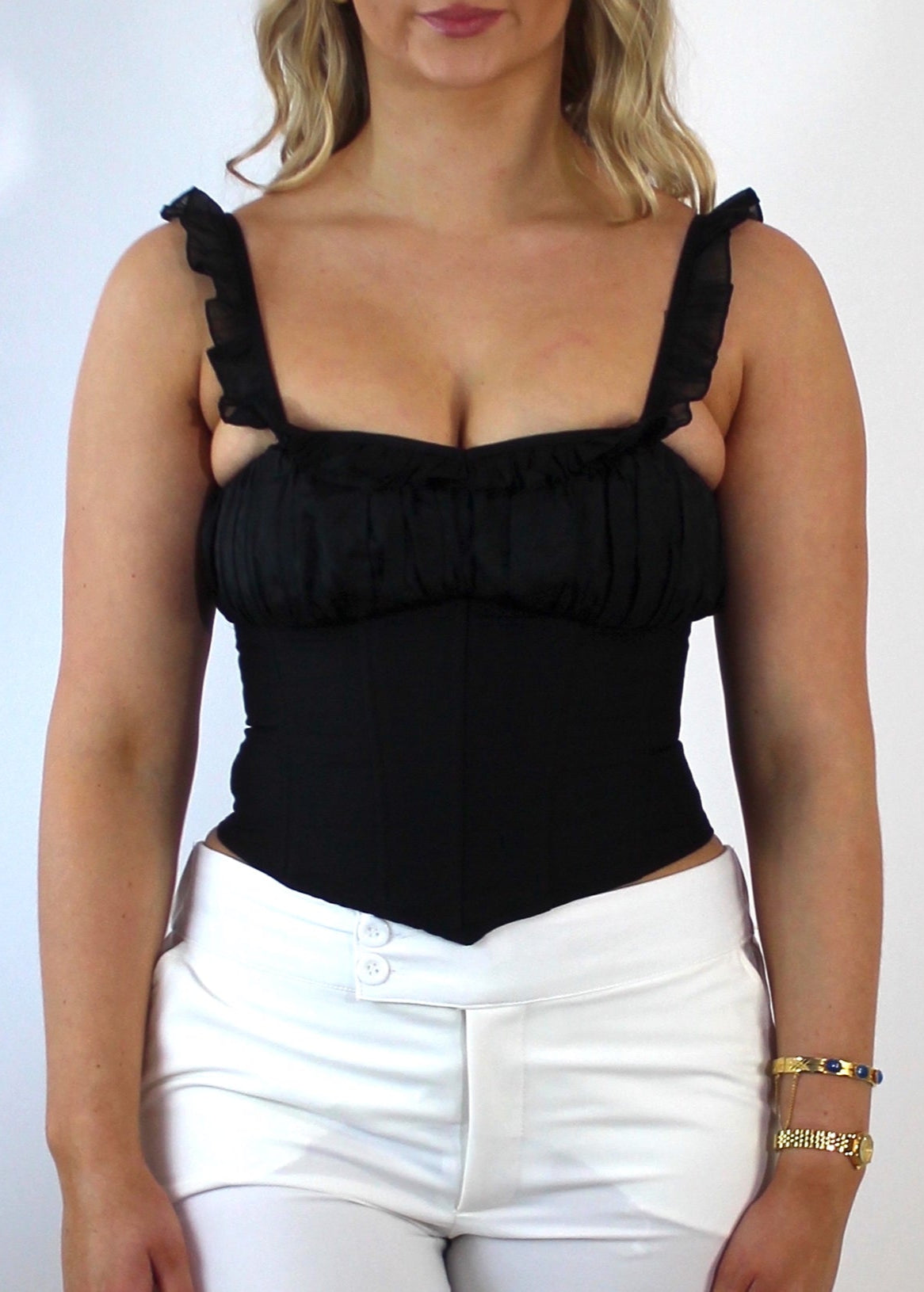 Lacey top White | Black | Red