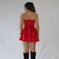 strapless mini rara dress - Red