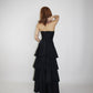 Layered Maxi Skirt Black