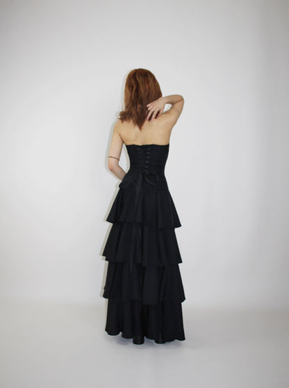 Layered Maxi Skirt Black