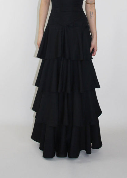 Layered Maxi Skirt Black